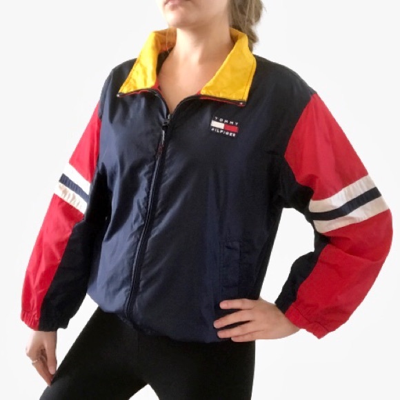 tommy hilfiger colorblock windbreaker